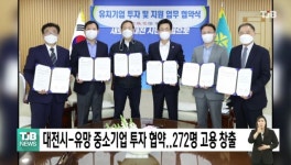 대전시 유망중소기업 5개사 투자협약..272명 일자리 창출