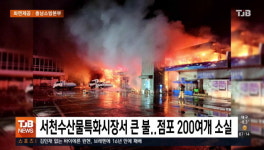 서천수산물특화시장서 큰 불..점포 227개 소실