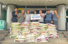제주시 건입동 산지물식당, 건입동 경로당에 사랑의 쌀 58포 전달