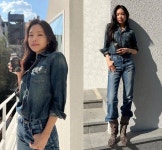 손나은, 공포의 청청패션? 황금비율 자랑한 Y2K 복고 패션의 정석