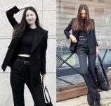 ‘남궁민 아내’ 진아름, 멋스러운 모델 슈트핏! 남다른 비율의 올 블랙룩