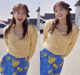 채연, 46세 나이 못 믿어! 대학생 여친 같은 화사한 개나리룩