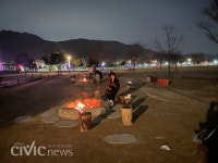 낙동강도 보고, 불멍도 때리고... 황산공원 미니 캠프파이어