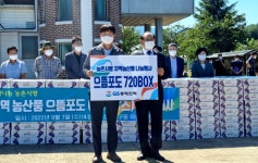 대한노인회 강원 동해시지회, GS동해전력이 지역 포도 700박스 구매해 어르신에 나눔 행사