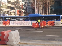폐쇄된 숭례문 버스정류소