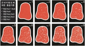 소고기 등급, 마블링 함량도 함께 표시된다