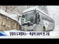 강원대 도계캠퍼스... 폭설에 300여 명 고립