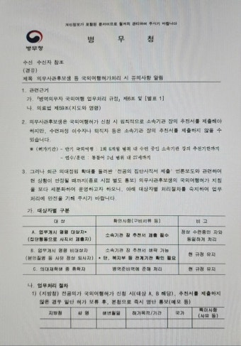 병무청, 사직서 제출 전공의 업무개시명령 받았다면 해외 여행 제한