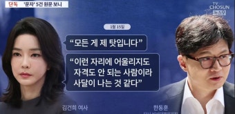 김건희-한동훈 문자 5건 원문 그대로 공개돼(전문)  | 김 여사, 여러 차례 사과 의지 보이며 