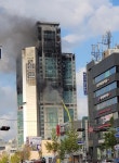 달동 주상복합아파트 화재, 9일 오전까지 계속 이어져
