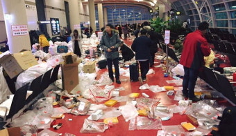중국인 관광객 사라지자 쓰레기 없이 깨끗해진 제주공항