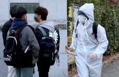 수능 시험장에 전신 방호복 입고 완전 무장한 채 나타난 수험생