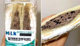바삭한 쿠키에 우유크림 범벅된 쿠앤크 폭탄 크림 샌드위치