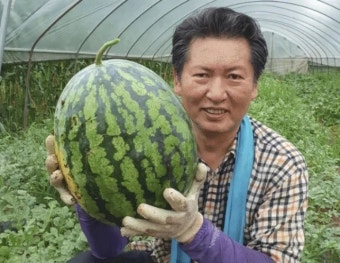 '수박 논란' 정청래, 왕수박 사진 올리며 역공... 