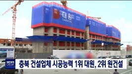 충북 종합건설업체 시공능력 1위 대원, 2위 원건설