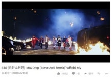 잘나가는 방탄소년단, 뮤직비디오 조회수 한국가수 1등