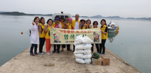 신안군 신의면 자원봉사회, 낙도 섬(기도) 찾아 봉사활동