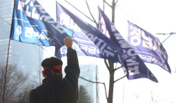 금속노조, 이동걸 회장 퇴진 요구하며 산업은행 앞 결의대회