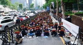 [포토] 현대모비스 사무연구직, 램프사업부 '매각·전적' 저지 총력