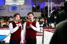 [BM포토] 청주 3쿠션 월드컵 생중계하는 MBC스포츠플러스 신승대∙오성규