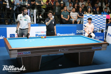[BM포토] PBA 투어 '파나소닉 오픈' 결승전에서 초구 카드 3장 선택하는 카시도코스타스