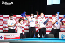 웰컴저축銀, '무패 행진' 끝났다... 3위 휴온스에 2-4로 덜미[PBA 당구 팀리그]