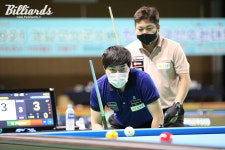 [BM포토] 또 맞았다 김준태, 준결승서 서창훈과 대결 [경남고성군수배 당구선수권]