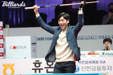 올림픽 메달리스트 이승훈, 당구 실력도 금메달감...팀리그 파이널 시타 성공적 [프로당구 PBA 팀리그]