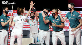 쾌조의 출발 하나카드, 2승으로 선두권... 단식전 승부수 성공 [PBA 팀리그]