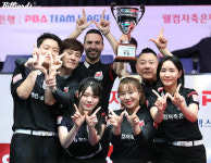 가장 극적인 역전 우승…웰컴저축은행, 프로당구 PBA 팀리그 2라운드 우승 차지