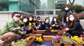 청주 복대1동 센터 앞 꽃단장