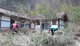 금산 화수목회, 제원면서 잡목 제거작업 봉사