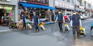 증평장뜰시장 상인회 집중 방역