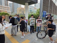 청주 솔강중, 학생폭력 예방 등굣길 캠페인