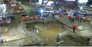 충주 임광사거리 누수 상수도관 정상화 완료