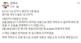 진주 코로나 확진자, 평거동 제우스빌딩 근무자..복음내과 및 w-store한빛약국 방문