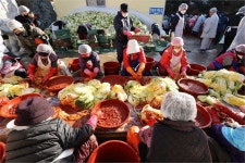 강진 남미륵사 김장 축제, 겨울 추위 녹여..법흥스님 배추 1만6000포기 전달