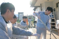 포스코플로우, 광양 진상면 섬거마을서 연합봉사..담벼락 관광명소로 탈바꿈 눈길