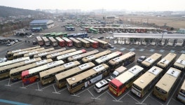 1년 내내 겨울잠 자는 공항버스들