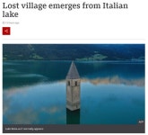 이탈리아 호수 물 빠지니 드러난 “잃어버린 마을”