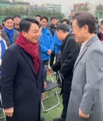 계양에서 만난 이재명·원희룡