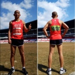 동물학대금지 등에 달고 마라톤 완주한 아빠