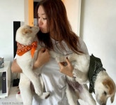 엄정화, 사랑스러운 강아지 남매에 애정표현 쪽..달달한 일상