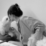 송혜교, 반려견과 키스...강아지는 힐링