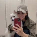 박소담, 반려견 봉숙이와 사랑스러운 거울 셀카 찰칵..부끄럽개 고만찍개