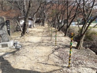 군포 덕고개 당숲을 갈라놓은 철조망