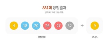 로또 881회 당첨번호 조회-10월 세 번째 추첨 결과에 몰려드는 관심…1등 당첨자 지난주보다 한 명 늘어 조금 줄어든 당첨금