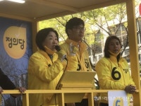 [포토] 화명 롯데마트 앞에서 지원유세하는 심상정 정의당 대표