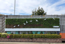 초록빛으로 물든 동서고가로 개금휴게소 방음벽