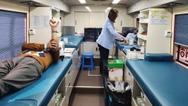 [포토]국립수산과학원 "한파 속 헌혈로 온정나눠요"